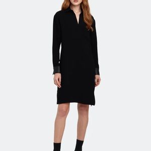 Vince long sleeve navy silk shirt dress